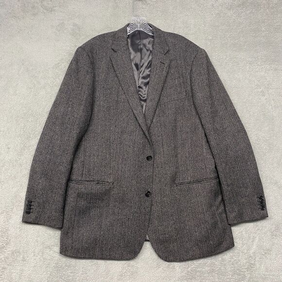 Lauren Ralph Lauren Jacket Mens 46L Gray Slim Blazer 2 Button Wool Double Vent - Picture 1 of 9